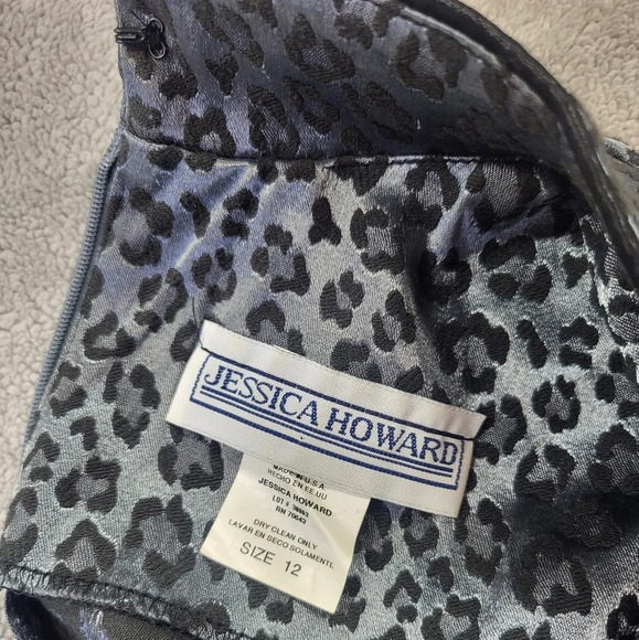 Vintage Jessica Howard 80's Cheongsam Style Leopard Print Satin Blouse - Picture 7 of 13